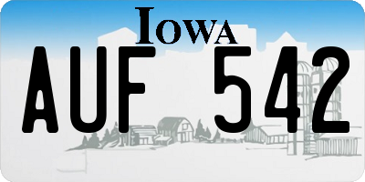 IA license plate AUF542