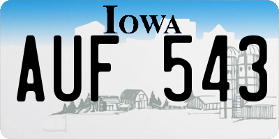 IA license plate AUF543