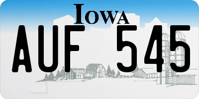 IA license plate AUF545