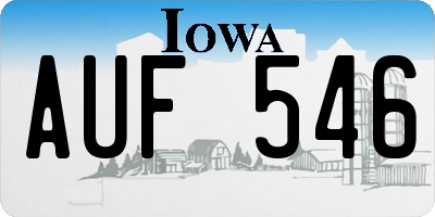 IA license plate AUF546
