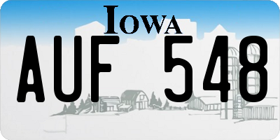IA license plate AUF548