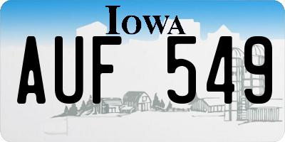 IA license plate AUF549