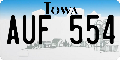 IA license plate AUF554