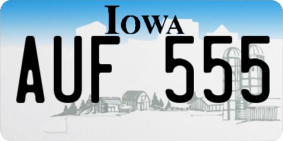 IA license plate AUF555