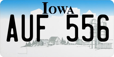 IA license plate AUF556
