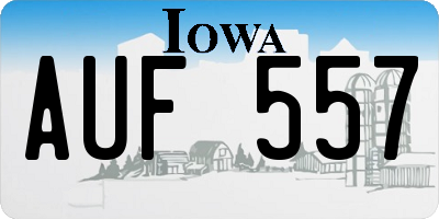 IA license plate AUF557