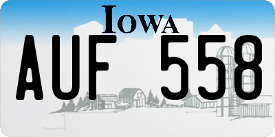 IA license plate AUF558