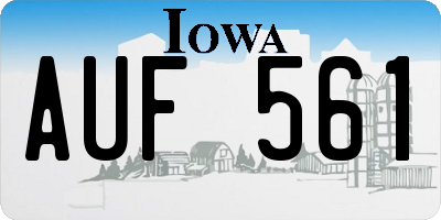 IA license plate AUF561