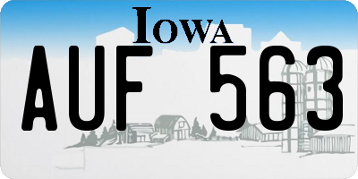 IA license plate AUF563