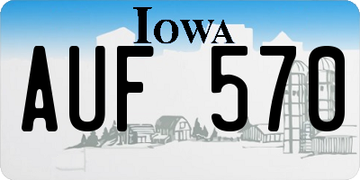 IA license plate AUF570