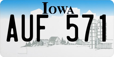 IA license plate AUF571