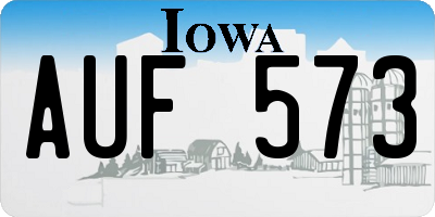 IA license plate AUF573