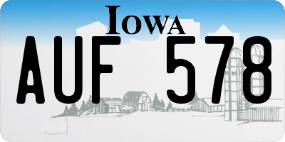 IA license plate AUF578