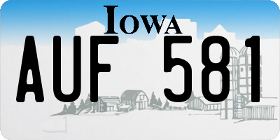 IA license plate AUF581