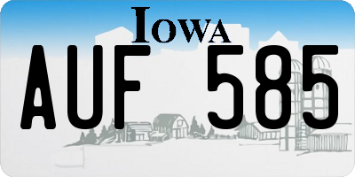 IA license plate AUF585