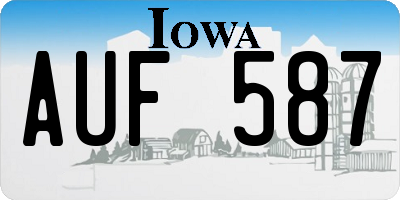 IA license plate AUF587