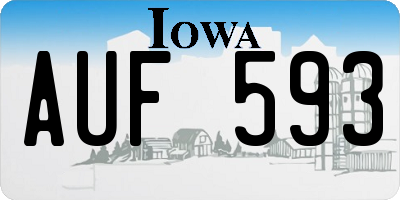 IA license plate AUF593