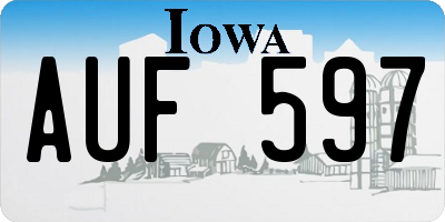 IA license plate AUF597