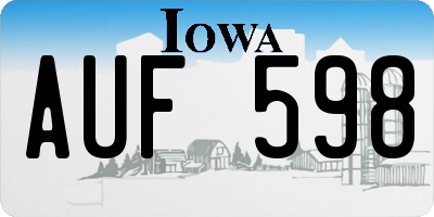 IA license plate AUF598