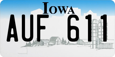 IA license plate AUF611