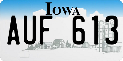 IA license plate AUF613