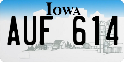 IA license plate AUF614