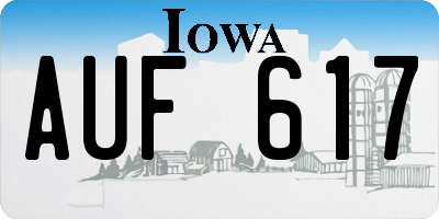 IA license plate AUF617