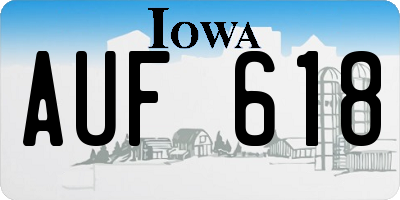 IA license plate AUF618
