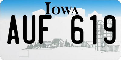 IA license plate AUF619