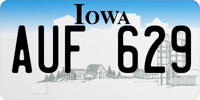 IA license plate AUF629