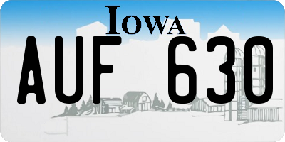 IA license plate AUF630