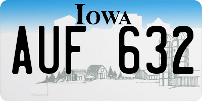 IA license plate AUF632