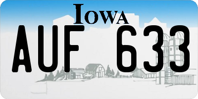 IA license plate AUF633