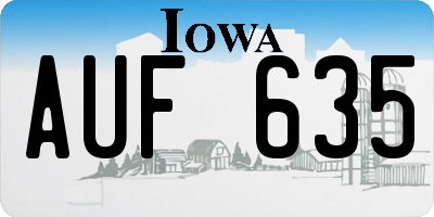 IA license plate AUF635
