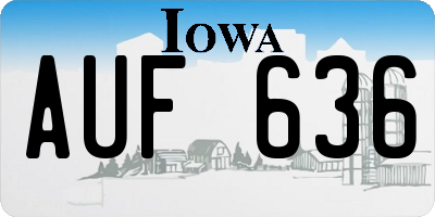 IA license plate AUF636
