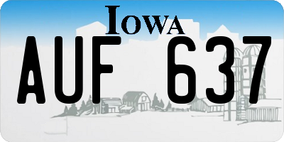 IA license plate AUF637
