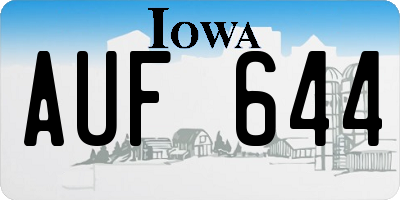 IA license plate AUF644
