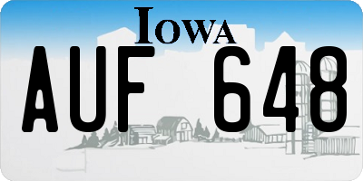 IA license plate AUF648
