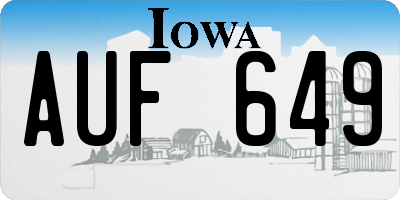 IA license plate AUF649