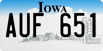 IA license plate AUF651