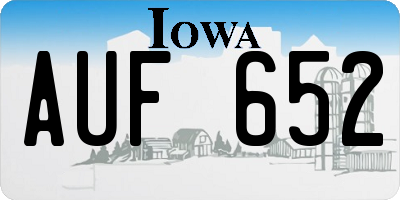 IA license plate AUF652