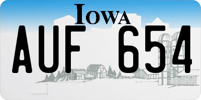 IA license plate AUF654