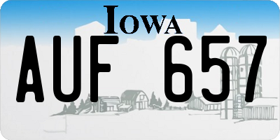 IA license plate AUF657