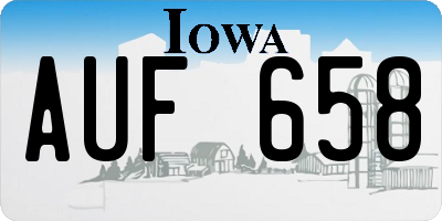IA license plate AUF658