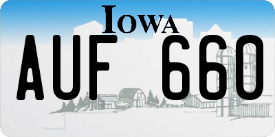 IA license plate AUF660