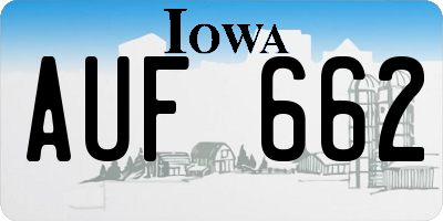 IA license plate AUF662