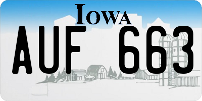 IA license plate AUF663