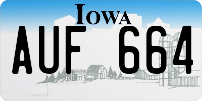 IA license plate AUF664