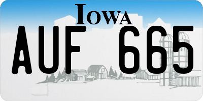 IA license plate AUF665