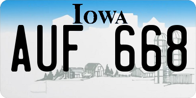 IA license plate AUF668